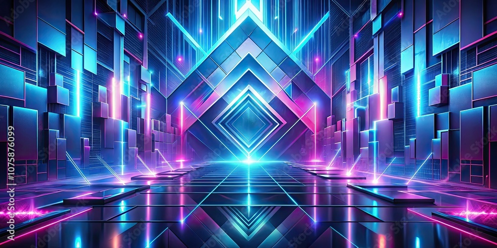 Fototapeta premium Futuristic geometric art background with abstract concepts , Technology, digital, innovation, modern, design, pattern