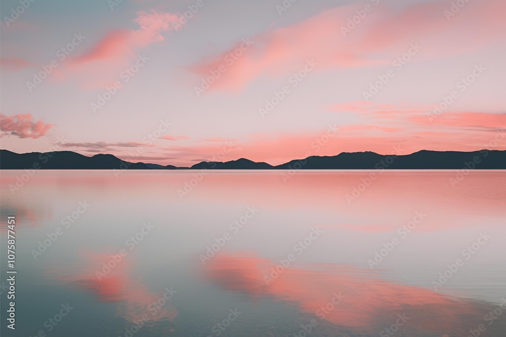 Fototapeta premium sunset over the lake There is space to copy text.