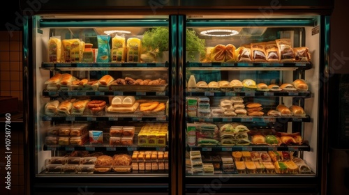 Bakery Display Case Full of Freshly Baked Goods