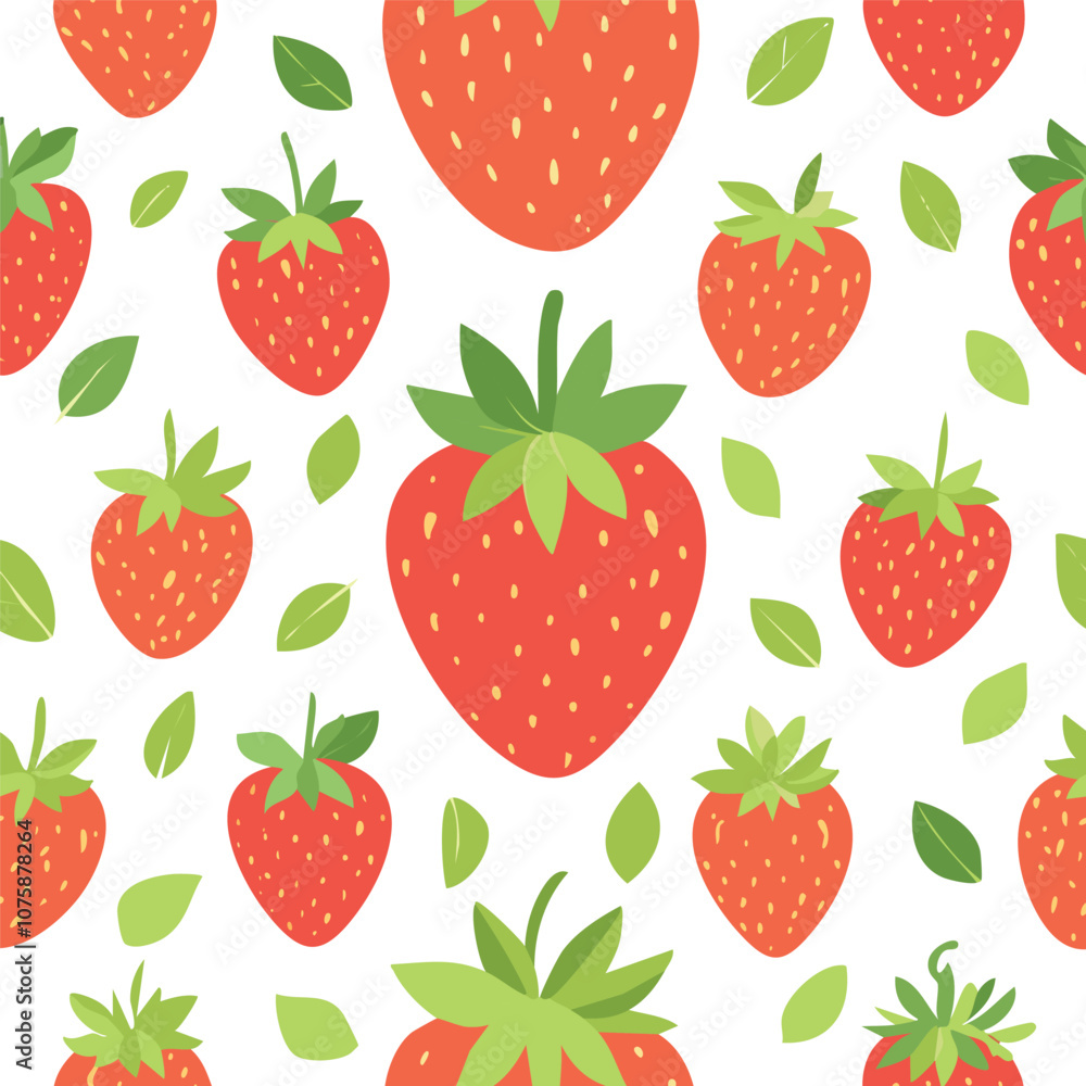 Fresh strawberry fruit seamless pattern Fresh strawberry fruit seamless pattern