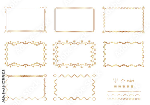 Vintage gold frame for decorating web pages, festivals, and other decorations. Elegant, realistic gold border. Vector illustration