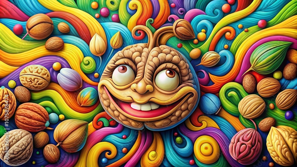 Fototapeta premium Exploring the Concept of a Nutcase: A Creative Representation of Eccentricity, Quirkiness, and Unconventional Thinking in a Captivating Visual Composition