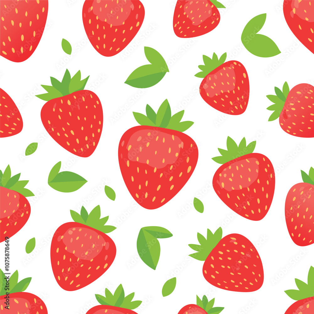 Fresh strawberry fruit seamless pattern Fresh strawberry fruit seamless pattern