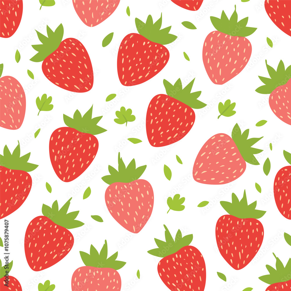 Fresh strawberry fruit seamless pattern Fresh strawberry fruit seamless pattern