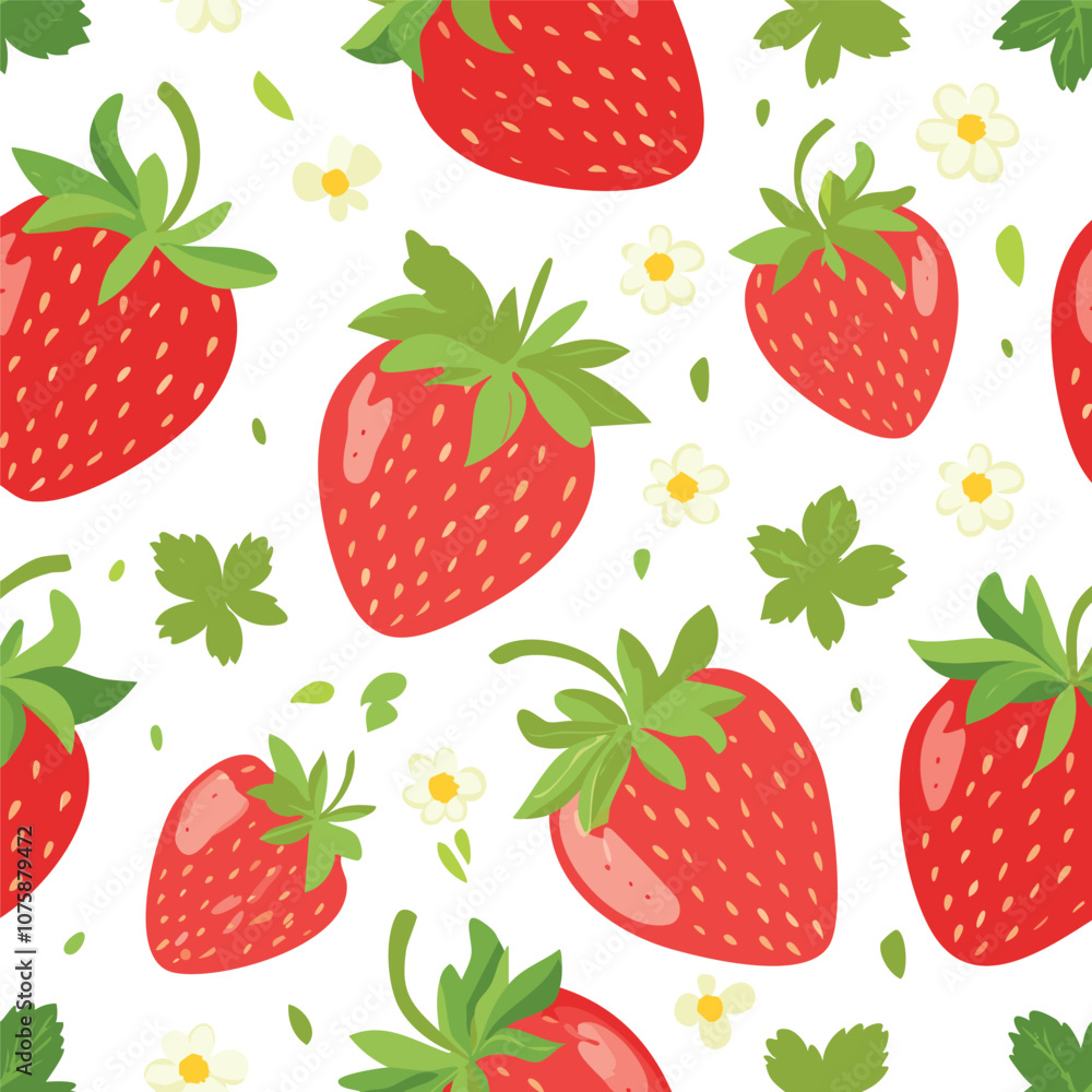 Fresh strawberry fruit seamless pattern Fresh strawberry fruit seamless pattern