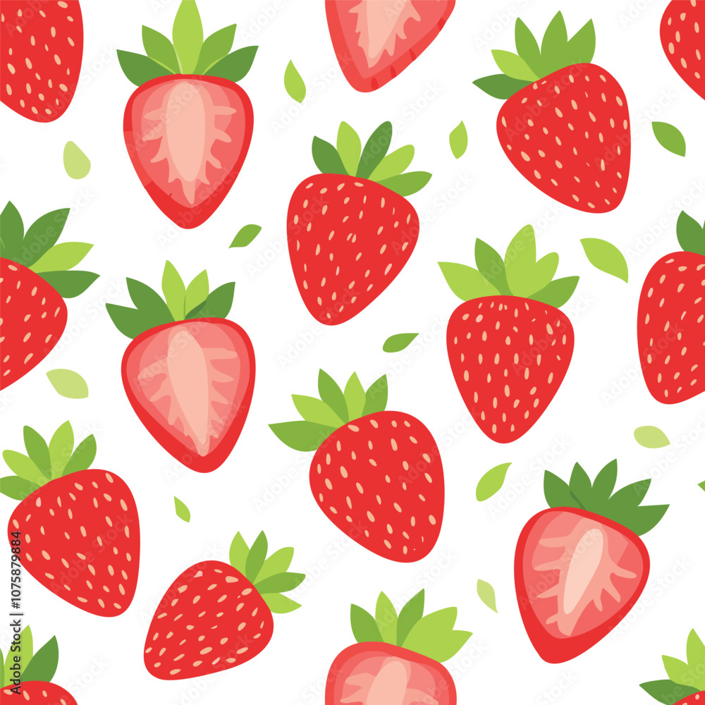 Fresh strawberry fruit seamless pattern Fresh strawberry fruit seamless pattern