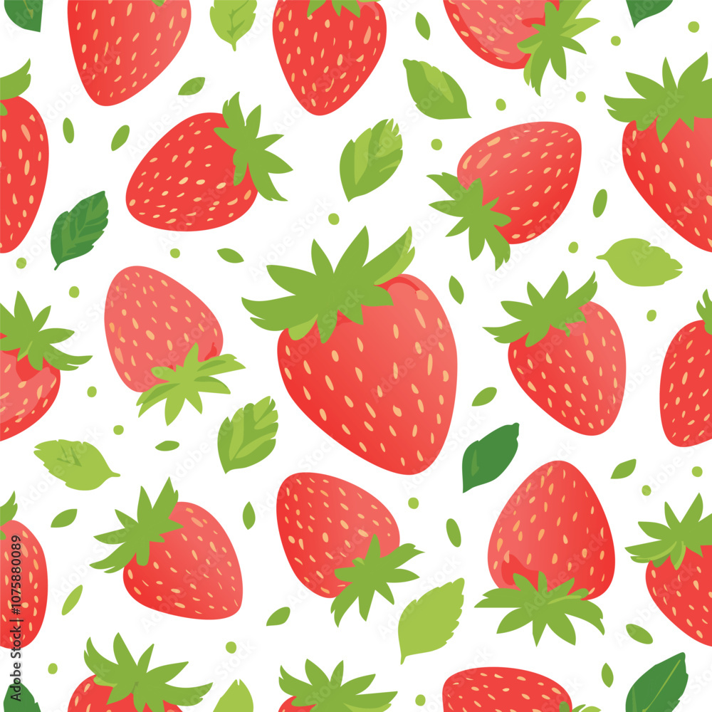 Fresh strawberry fruit seamless pattern Fresh strawberry fruit seamless pattern