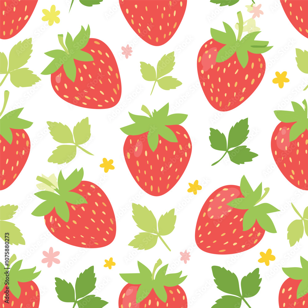 Fresh strawberry fruit seamless pattern Fresh strawberry fruit seamless pattern