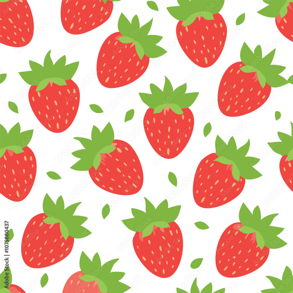 Fresh strawberry fruit seamless pattern Fresh strawberry fruit seamless pattern