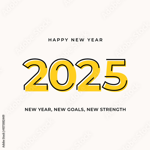 Happy new year 2025. Logo icon 2025.