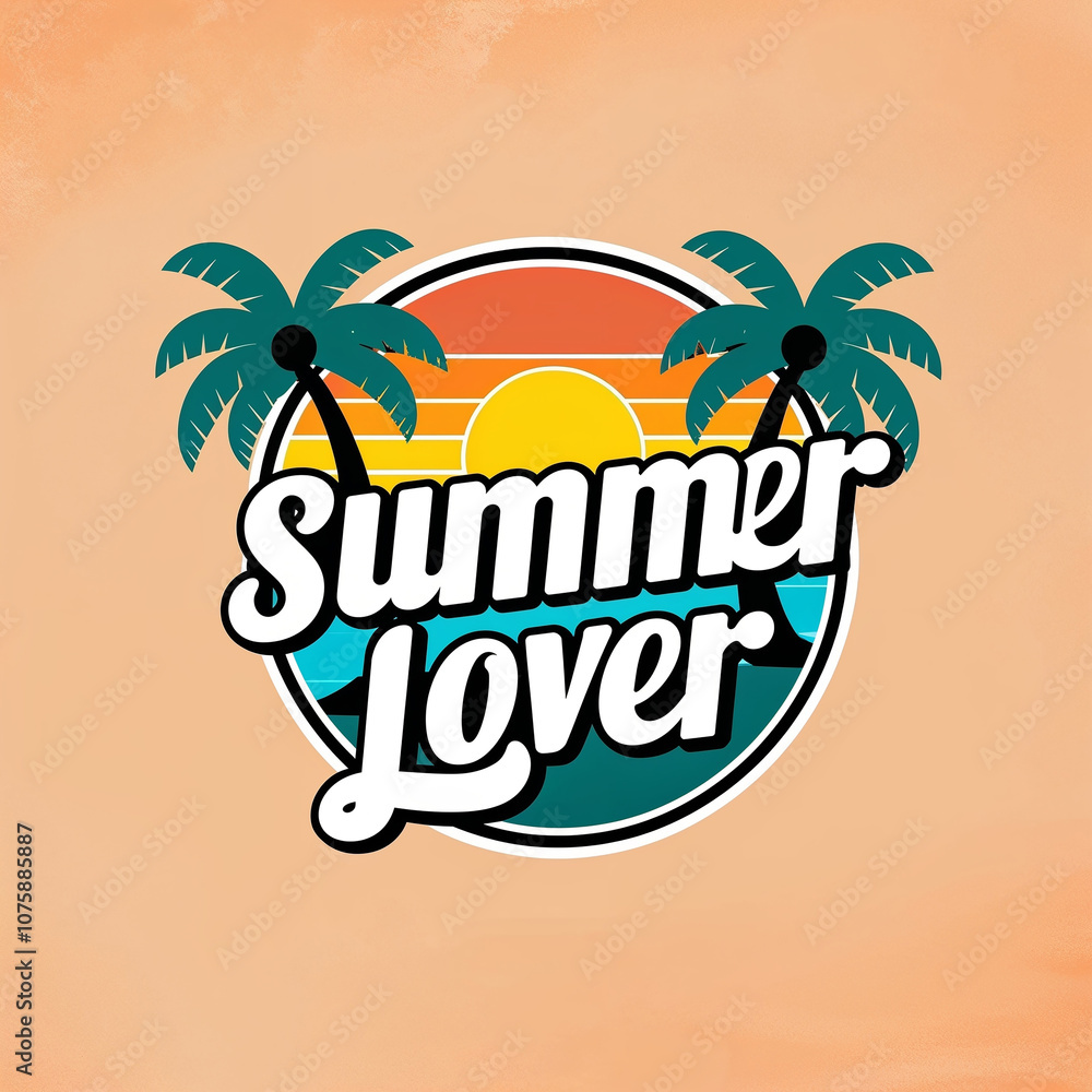 Vibrant summer palm tree silhouettes Vibrant summer palm tree silhouettes