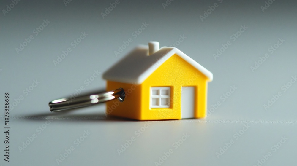 Miniature House Charm Keyring Symbolizing Property and Real Estate Miniature House Charm Keyring Symbolizing Property and Real Estate