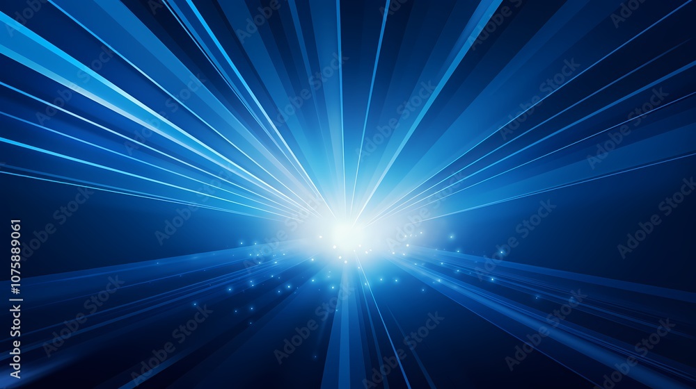 Obraz premium digital technology blue luminous rays poster background