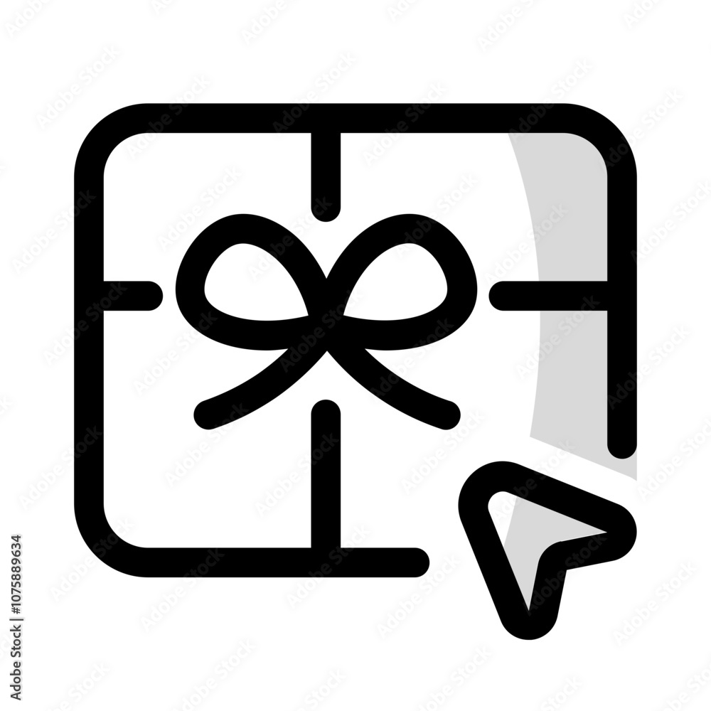 click gift icon with shady style, perfect for user interface projects click gift icon with shady style, perfect for user interface projects