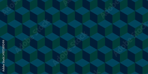 3d square shape abstract background design | Geometric shape with blue dark green color with line for popular use