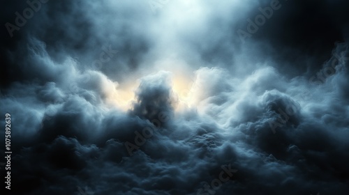 Captivating Dark Clouds Illuminated by Mysterious Light