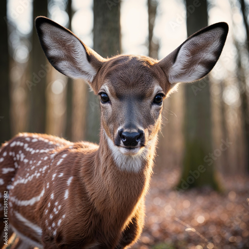 Young deer closeup portrait