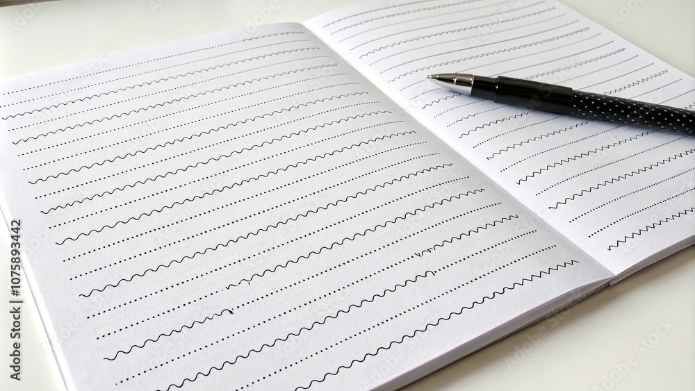 Pen scribbles creating a horizontal pattern on white paper, pen, scribbles, horizontal, pattern, abstract, artistic, design Pen scribbles creating a horizontal pattern on white paper, pen, scribbles, horizontal, pattern, abstract, artistic, design