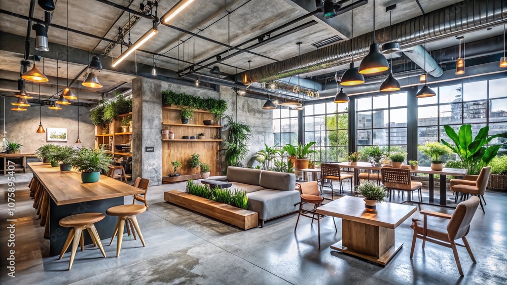 Rustic Concrete Space: A Versatile Interior Design Perfect for Commercial Use in Modern Concrete Buildings with Natural Light and Flexible Layout Options Rustic Concrete Space: A Versatile Interior Design Perfect for Commercial Use in Modern Concrete Buildings with Natural Light and Flexible Layout Options