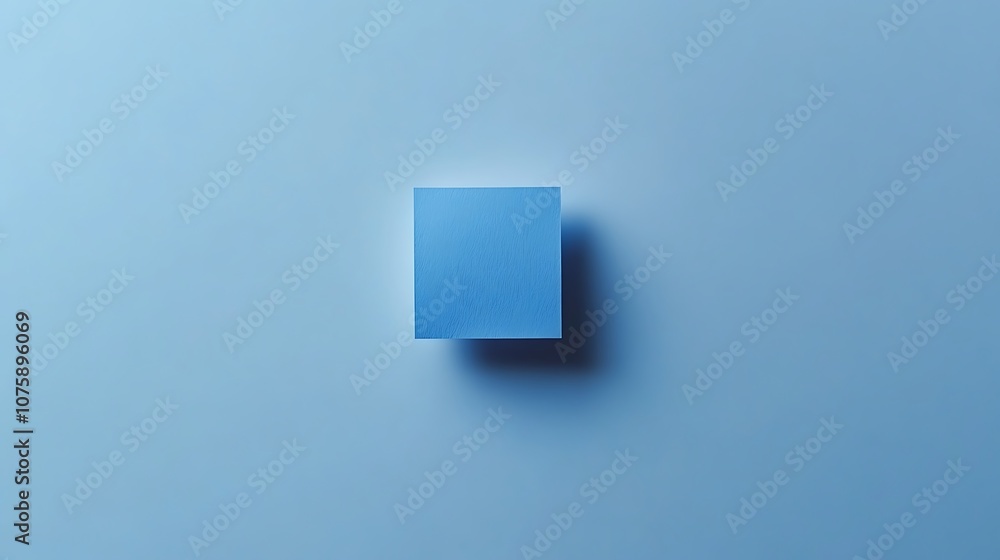 Minimalist blue square creates calm visual impact Minimalist blue square creates calm visual impact