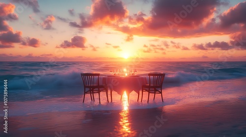 Experience a romantic dinner on the beach at sunset