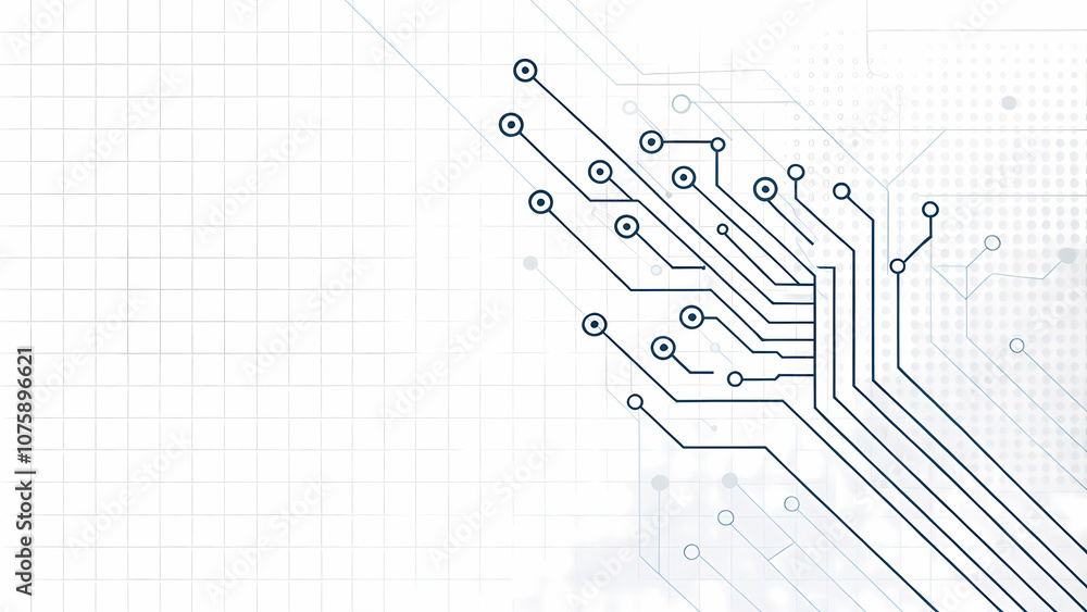 Obraz premium Blueprint of digital circuit board design for engineering project