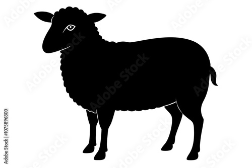 Silhouette of sheep, sheep icon, Sheep silhouette isolated on white background. Vector illustration,Sheep. Sheep silhouette isolated on white background. Vector illustration.