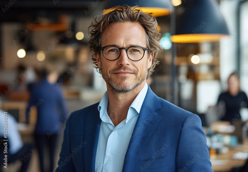 Confident Businessman Portrait In Blue Suit Confident Businessman Portrait In Blue Suit
