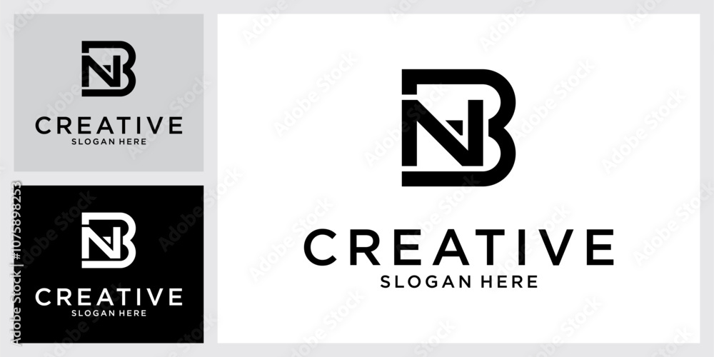 BN or NB initial letter logo design vector BN or NB initial letter logo design vector