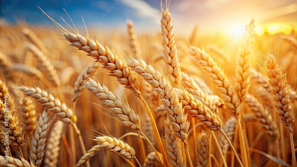Close-up of wheat spikelets on a sunny field, wheat, spikelets, agriculture, farm, harvest, cereal, plant, growth, nature, close-up Close-up of wheat spikelets on a sunny field, wheat, spikelets, agriculture, farm, harvest, cereal, plant, growth, nature, close-up