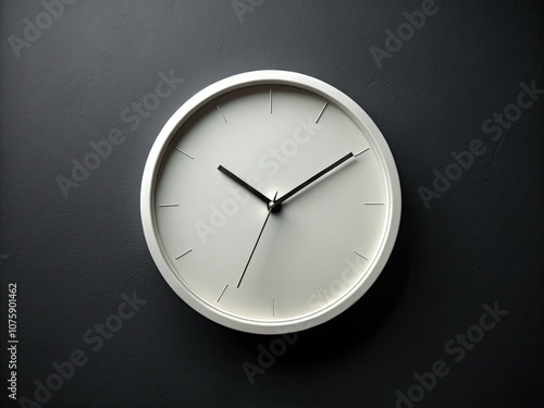 Wallpaper Mural A white wall clock animated against a black backdrop, highlighting minimalist design with dynamic movement and high contrast, creating a captivating visual rhythm around the concept of time. Torontodigital.ca