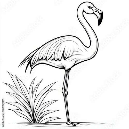 Black and White Line Art Il...