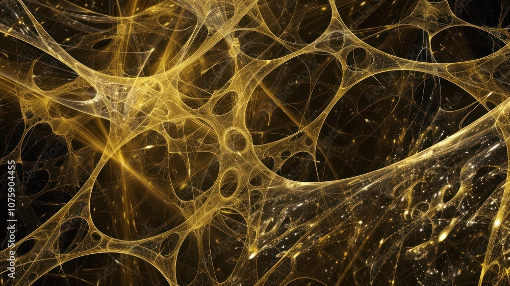 Golden Web Abstract Art Golden Web Abstract Art