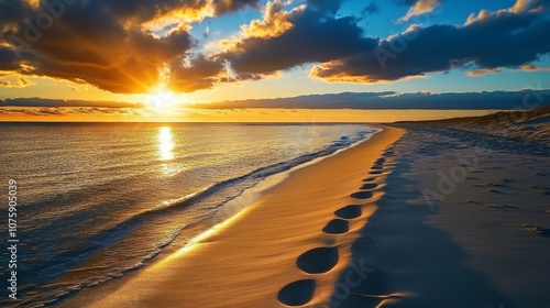 Golden Sunset Footprints on...