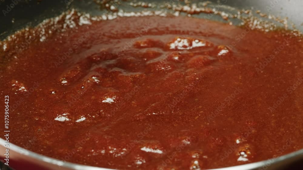 Close up of boiling sugar with bubbles turns into caramel, caramelization, making berry jam at home close-up. Chef cooking dessert in cafe, restaurant pastry food. Close up of boiling sugar with bubbles turns into caramel, caramelization, making berry jam at home close-up. Chef cooking dessert in cafe, restaurant pastry food.