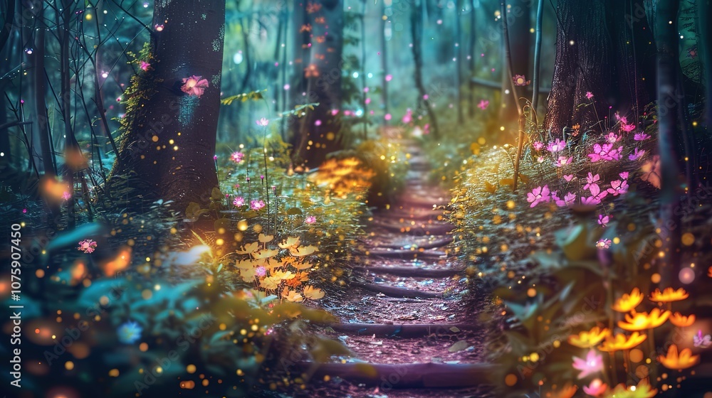 Neon_fairy_tale_forest_with_luminous_flowe Neon_fairy_tale_forest_with_luminous_flowe