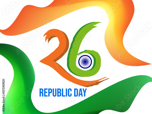 Republic Day (Republic Day honor's the date on which the Constitution of India).Republic day, sale, banner. Republic day concept with text 26 January. Republic Day of India tricolor .