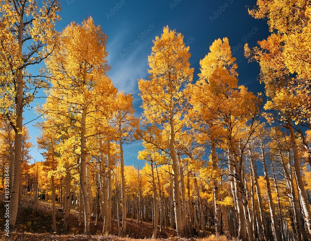 Golden Aspen Trees in Autumn Golden Aspen Trees in Autumn