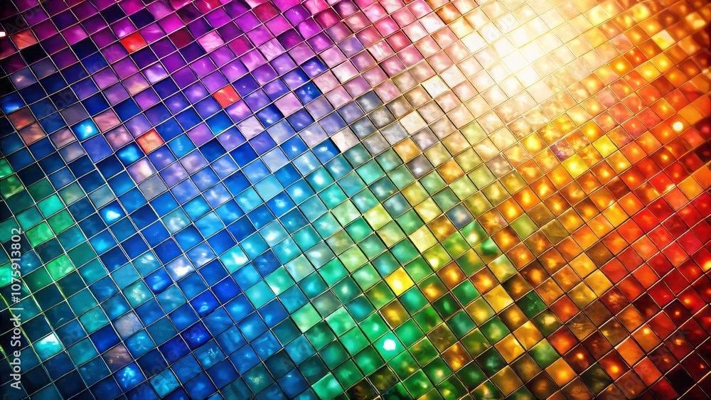 Minimalist Texture Background of Shimmering Rainbow Squares and Rectangles for Dynamic Visual Display in Contemporary Design and Art Minimalist Texture Background of Shimmering Rainbow Squares and Rectangles for Dynamic Visual Display in Contemporary Design and Art