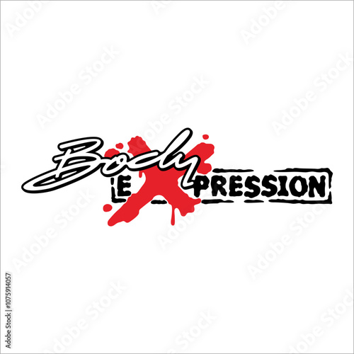 Graffiti writing body expression with white background