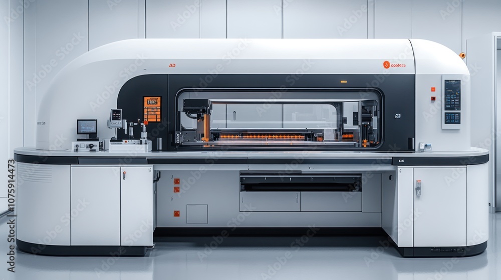 Industrial Printing Machine in a Modern Facility Industrial Printing Machine in a Modern Facility
