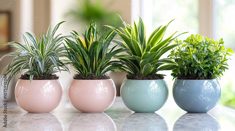 Fototapeta premium Create a clean and sophisticated plant arrangement for your home