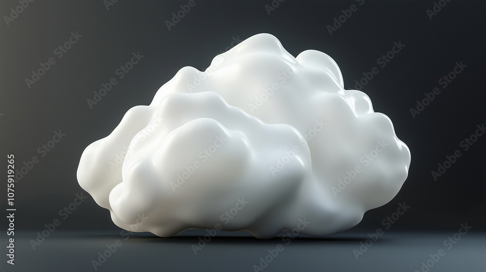 White abstract metaball floating over dark gray background White abstract metaball floating over dark gray background