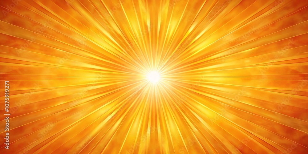Fototapeta premium A radiant sunburst of golden rays and orange hues emanates from a central point of light, suggesting warmth, energy, and the promise of a bright future.