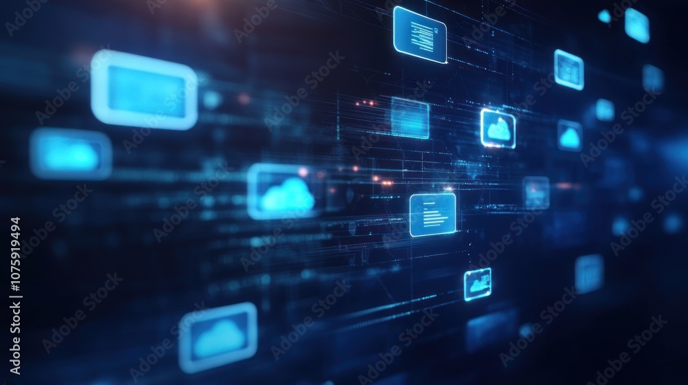 Fototapeta premium Abstract Cloud Computing Concept