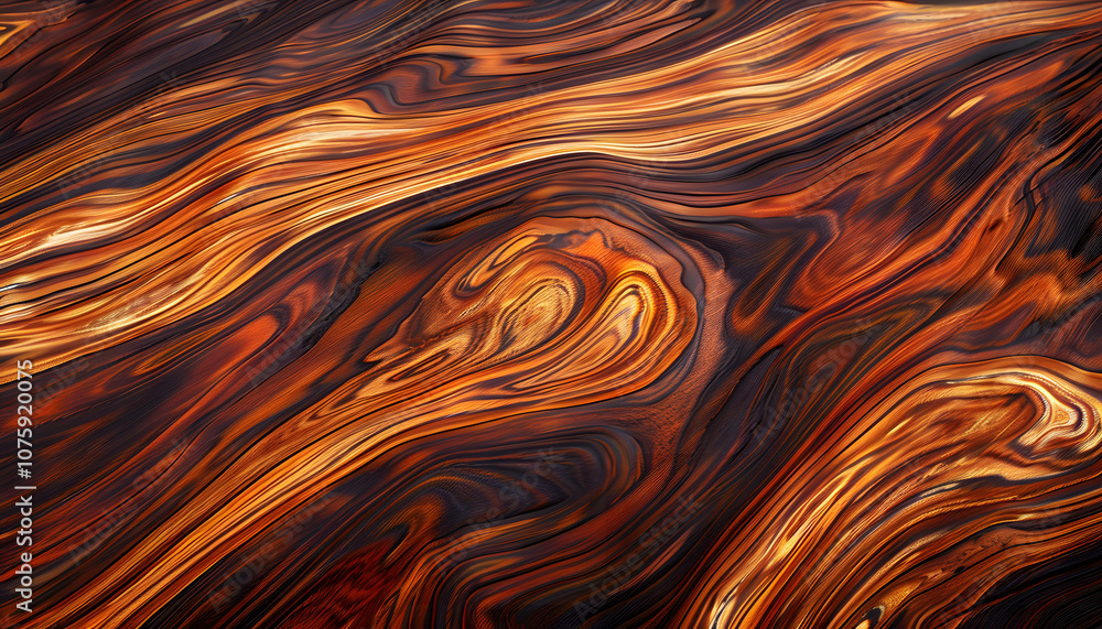 Beautiful abstract pattern of rich brown and orange wood grain showcasing fluid lines and vibrant colors. Beautiful abstract pattern of rich brown and orange wood grain showcasing fluid lines and vibrant colors.