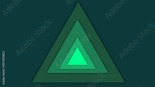 a green triangle-shaped screen that personifies