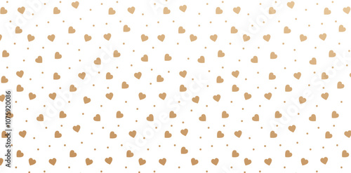 Seamless patterned abstract love hearts golden colors isolated white backgrounds for knitted fabric textured, fabric printing, birthday invitations covers, wraps paper, covering books, patterned fills