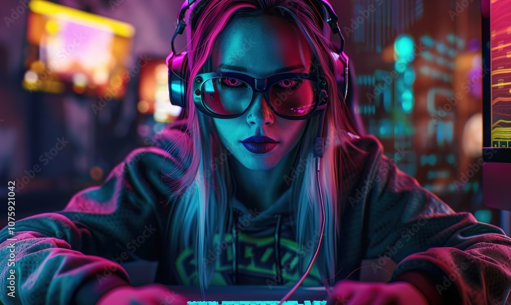portrait of game player focused in front of computer playing his favorite video game ai generated portrait of game player focused in front of computer playing his favorite video game ai generated