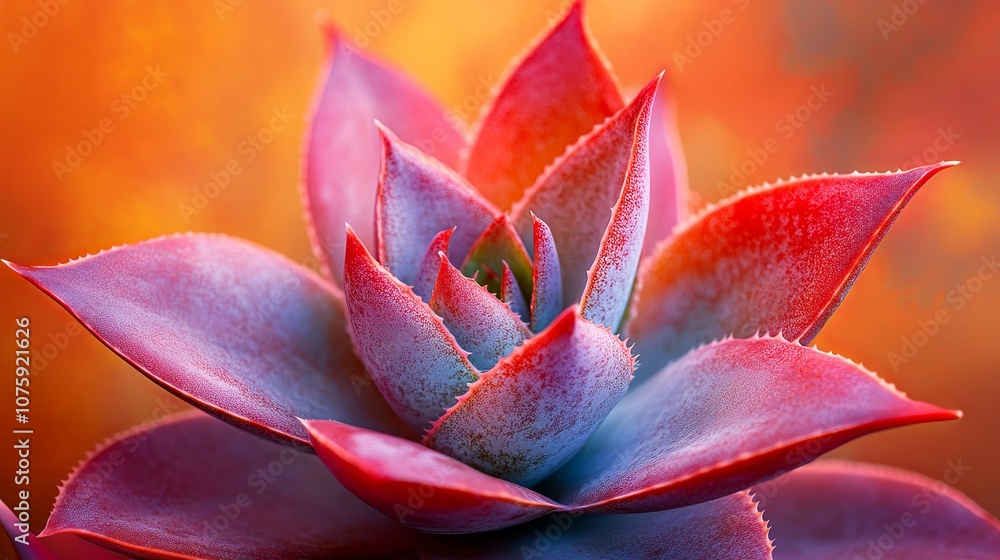 Close-up of a Vibrant Red and Blue Succulent Plant Close-up of a Vibrant Red and Blue Succulent Plant